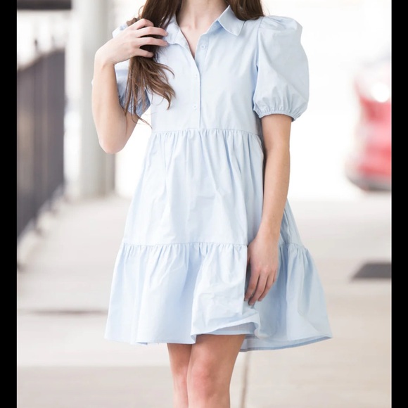 TCEC Coral Floral Print Puff Sleeve Belted Mini Dress